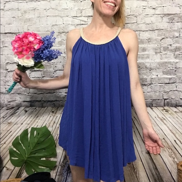 NouveauMonde Flowy Blue Tunic Size M - Picture 2 of 12
